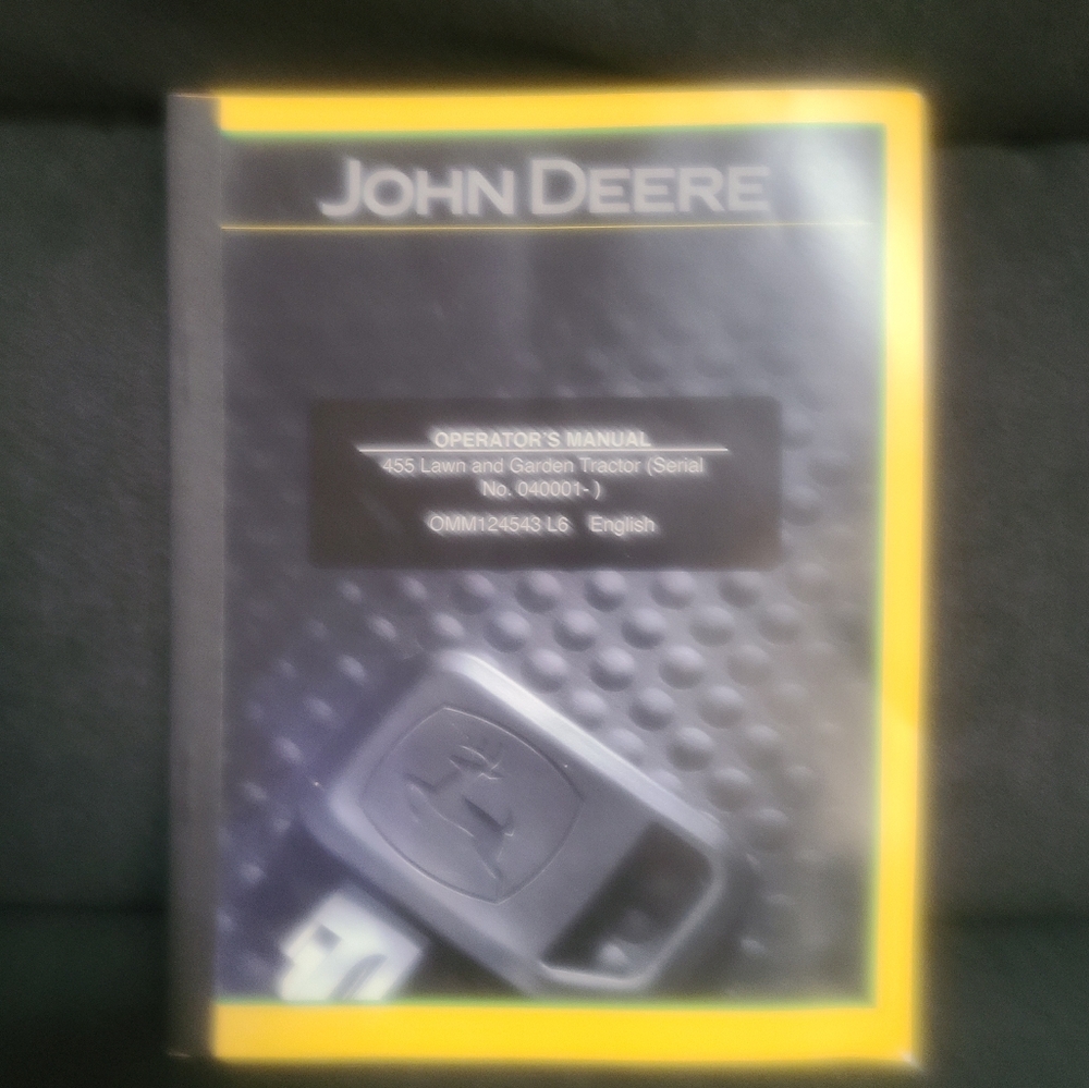 John Deere Operator's Manual 455 Lawn and Garden Tractor